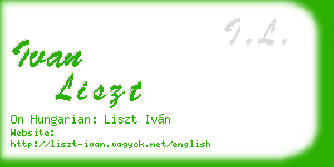 ivan liszt business card